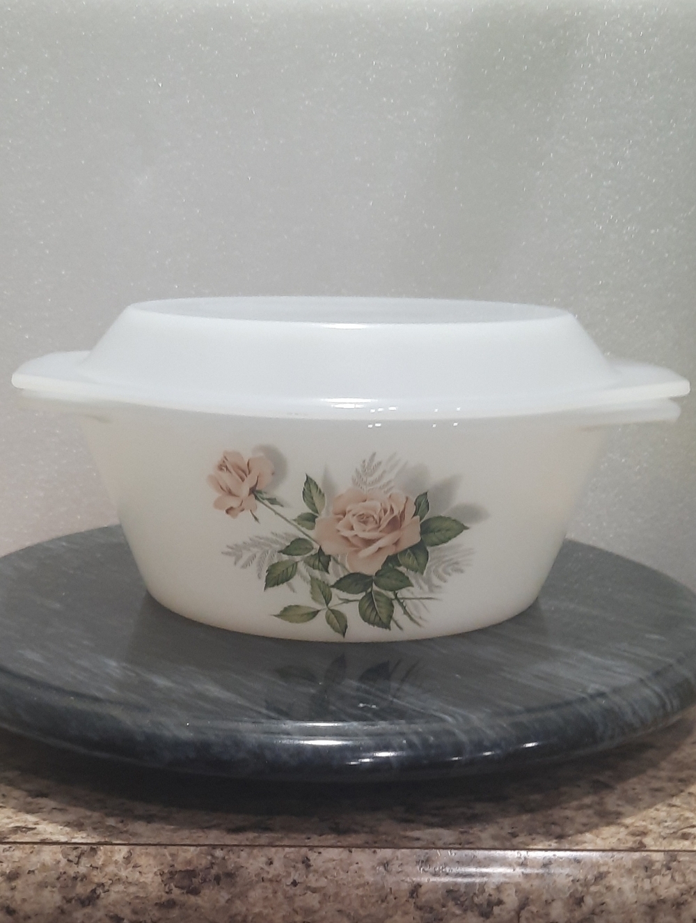 Pink Rose Casserole Dish